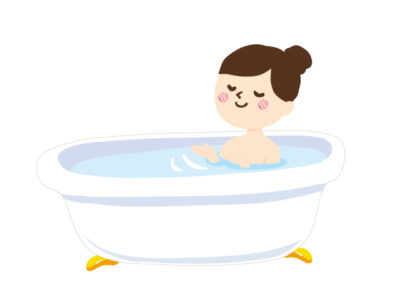 入浴を楽しむ女性